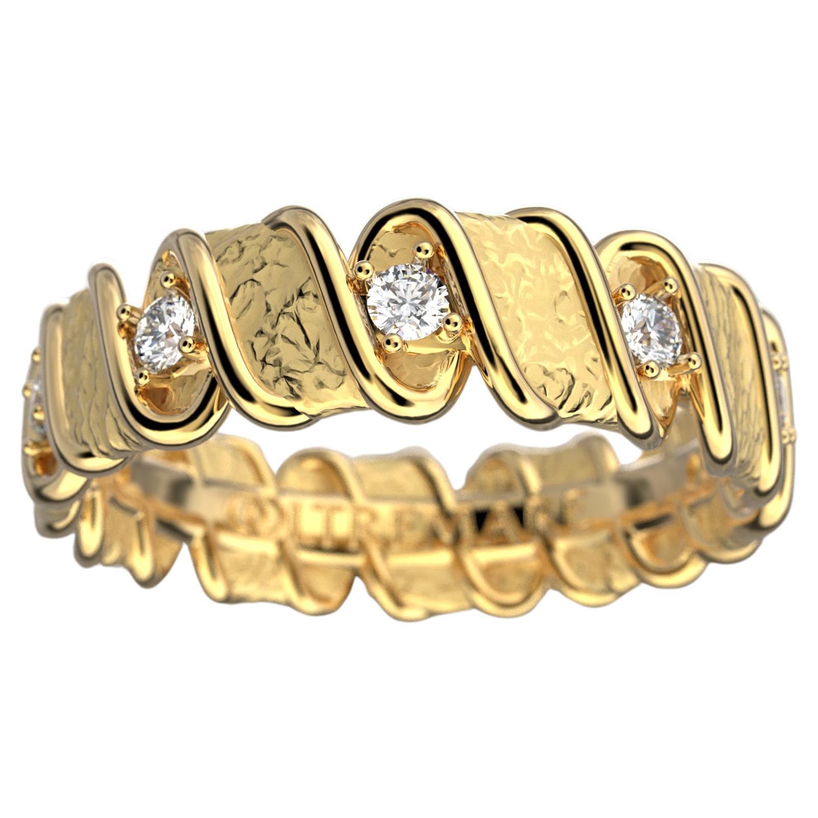 For Sale:  Italian Diamond Eternity Gold Band Made in Italy in 18k By Oltremare Gioielli