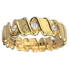 Italian Diamond Eternity Gold Band Made in Italy in 18k By Oltremare Gioielli
