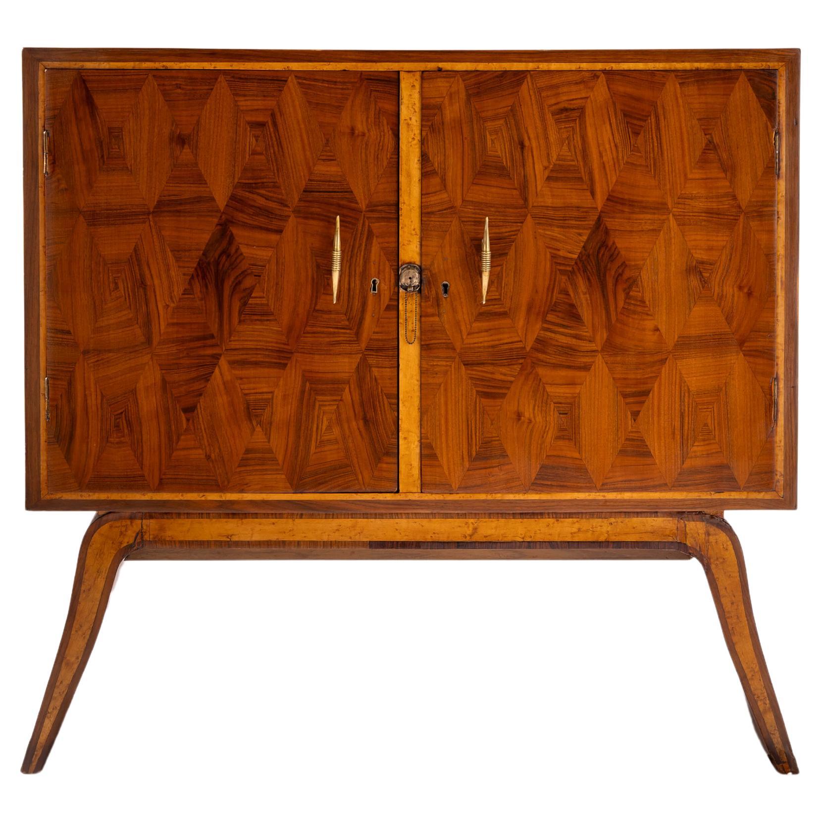 Italian diamond shaped bar cabinet, 1940s