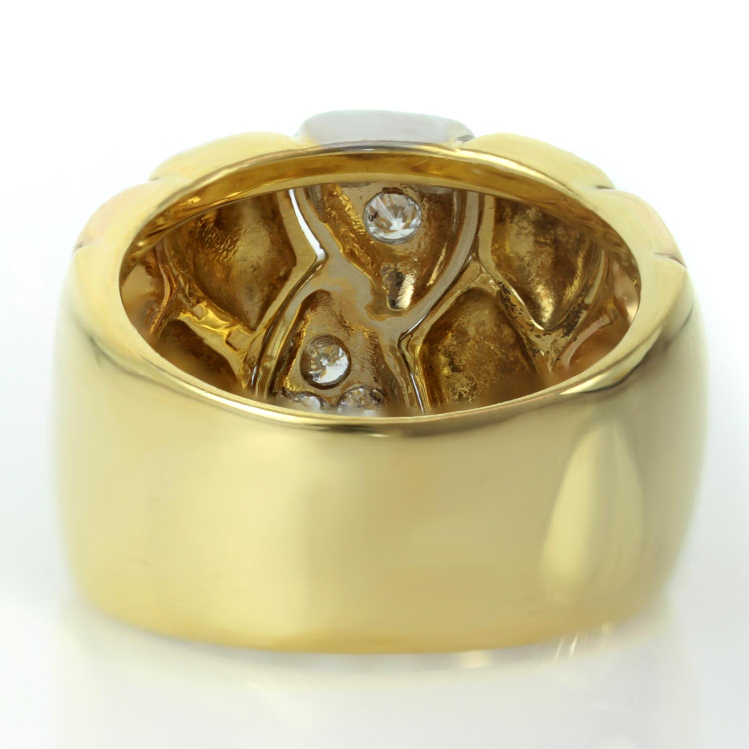 Italian Diamond Tri-Gold Band Ring 2