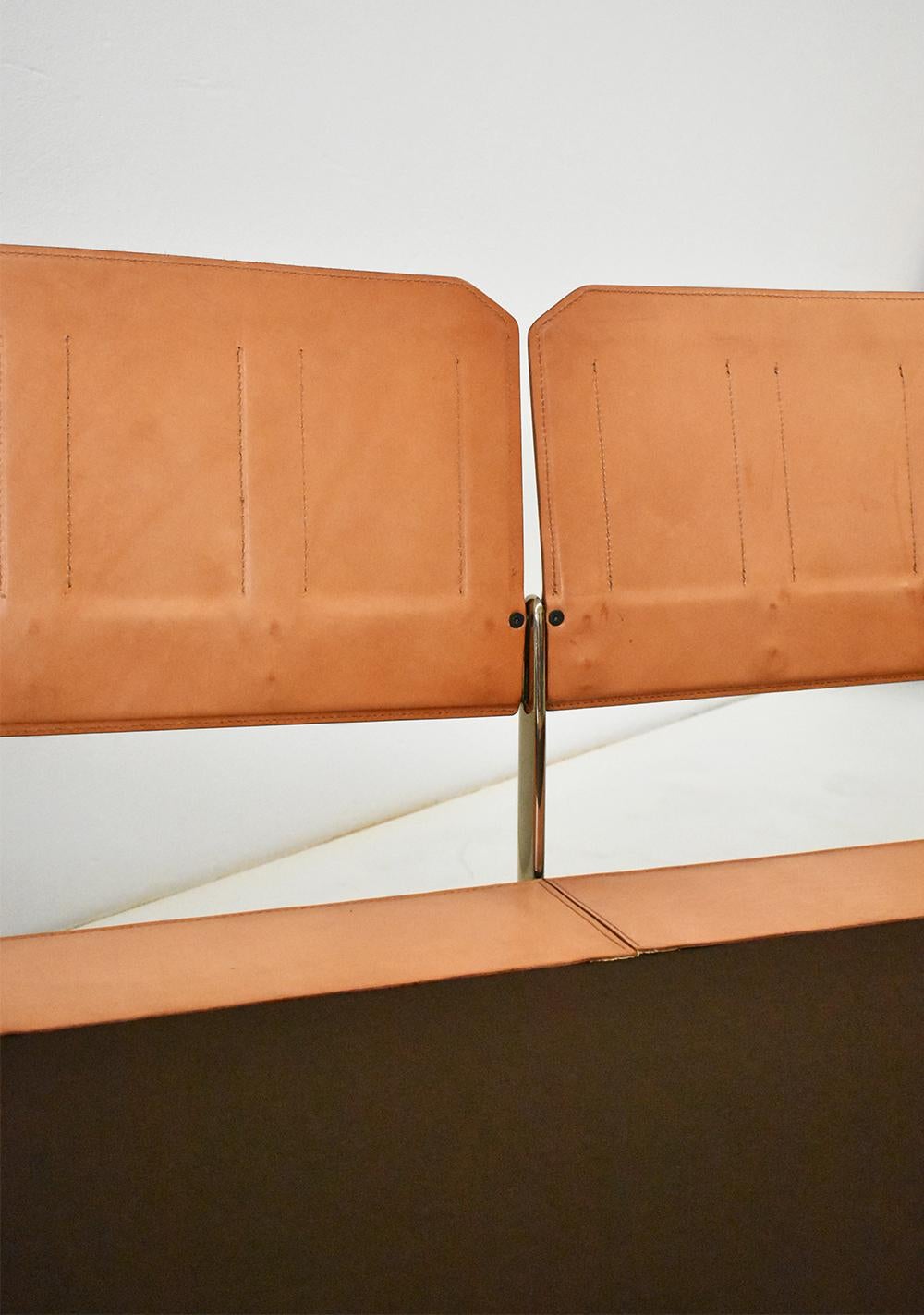 Italian Diesis Ochre Leather Sofa by Citterio & Nava for B&B Italia, 1979 5