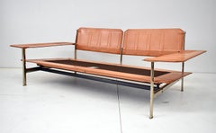 Italian Diesis Ochre Leather Sofa by Citterio & Nava for B&B Italia, 1979