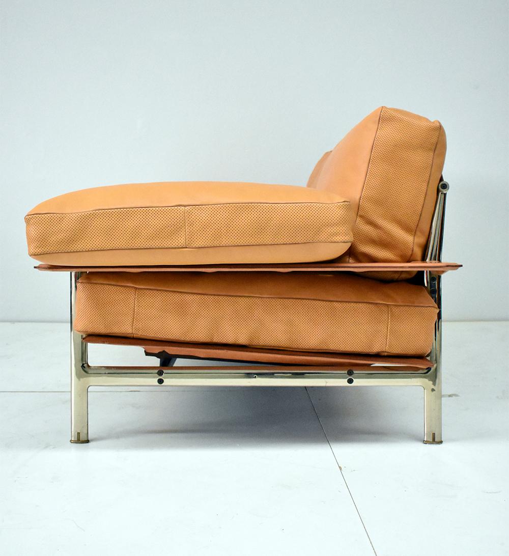 Italian Diesis Ochre Leather Sofa by Citterio & Nava for B&B Italia, 1979 In Good Condition In MIlano, IT
