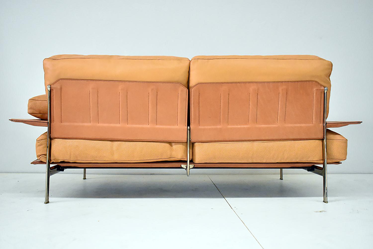 Late 20th Century Italian Diesis Ochre Leather Sofa by Citterio & Nava for B&B Italia, 1979