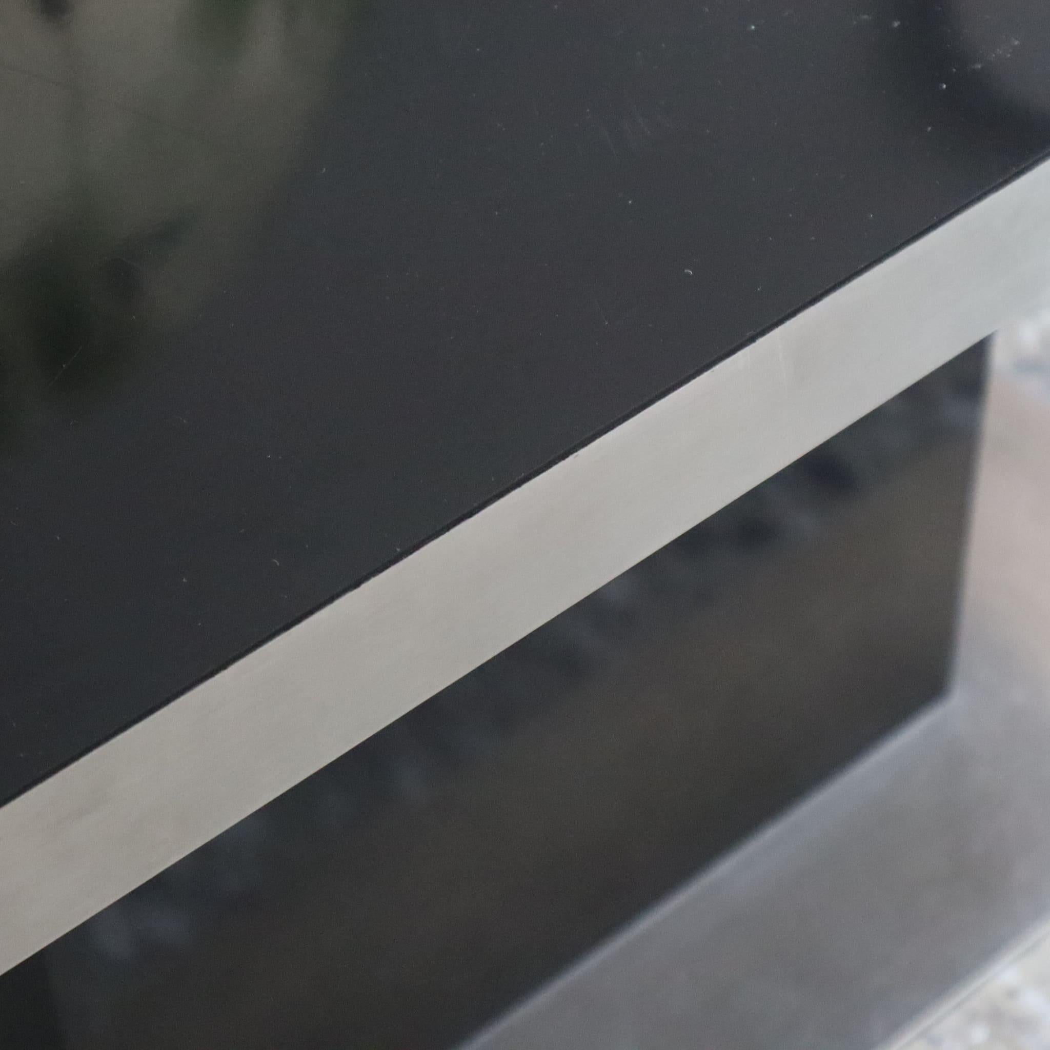 Steel Italian dinind table by Willy Rizzo for Mario Sabot, 1970s For Sale