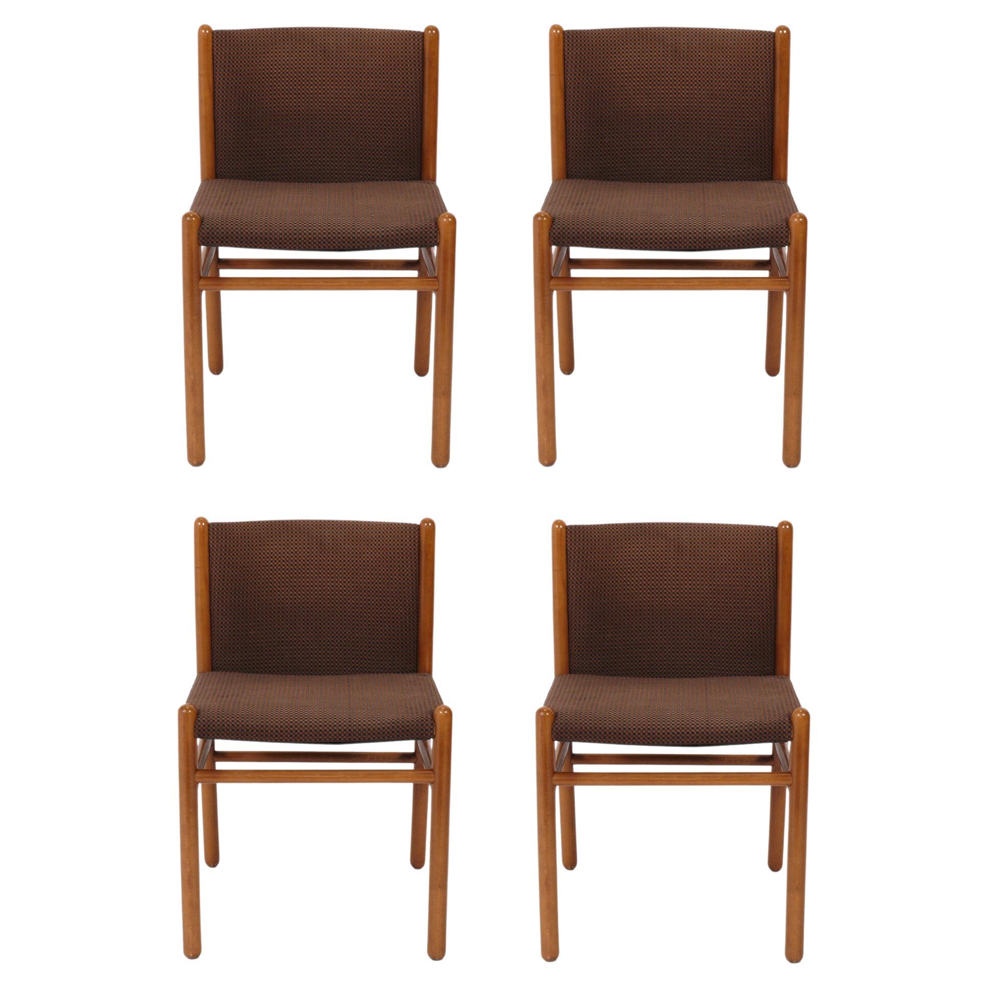 Italian Dining Chairs by Gianfranco Frattini Reupholstered For Sale