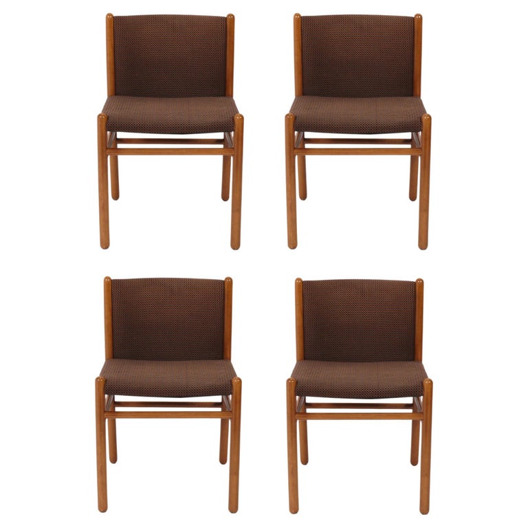 Italian Dining Chairs by Gianfranco Frattini Reupholstered For Sale at