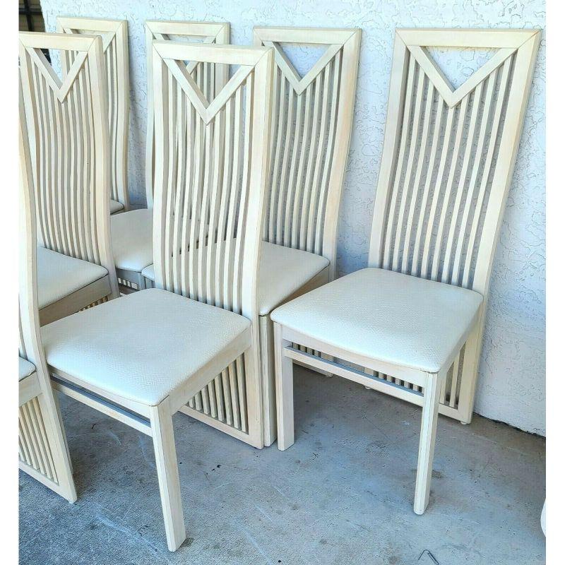 For FULL item description click on CONTINUE READING at the bottom of this page.

Offering One Of Our Recent Palm Beach Estate Fine Furniture Acquisitions Of A 
Set of 7 Italian Dining Chairs by S.p.A. Tonon
Featuring a light wood finish and embossed