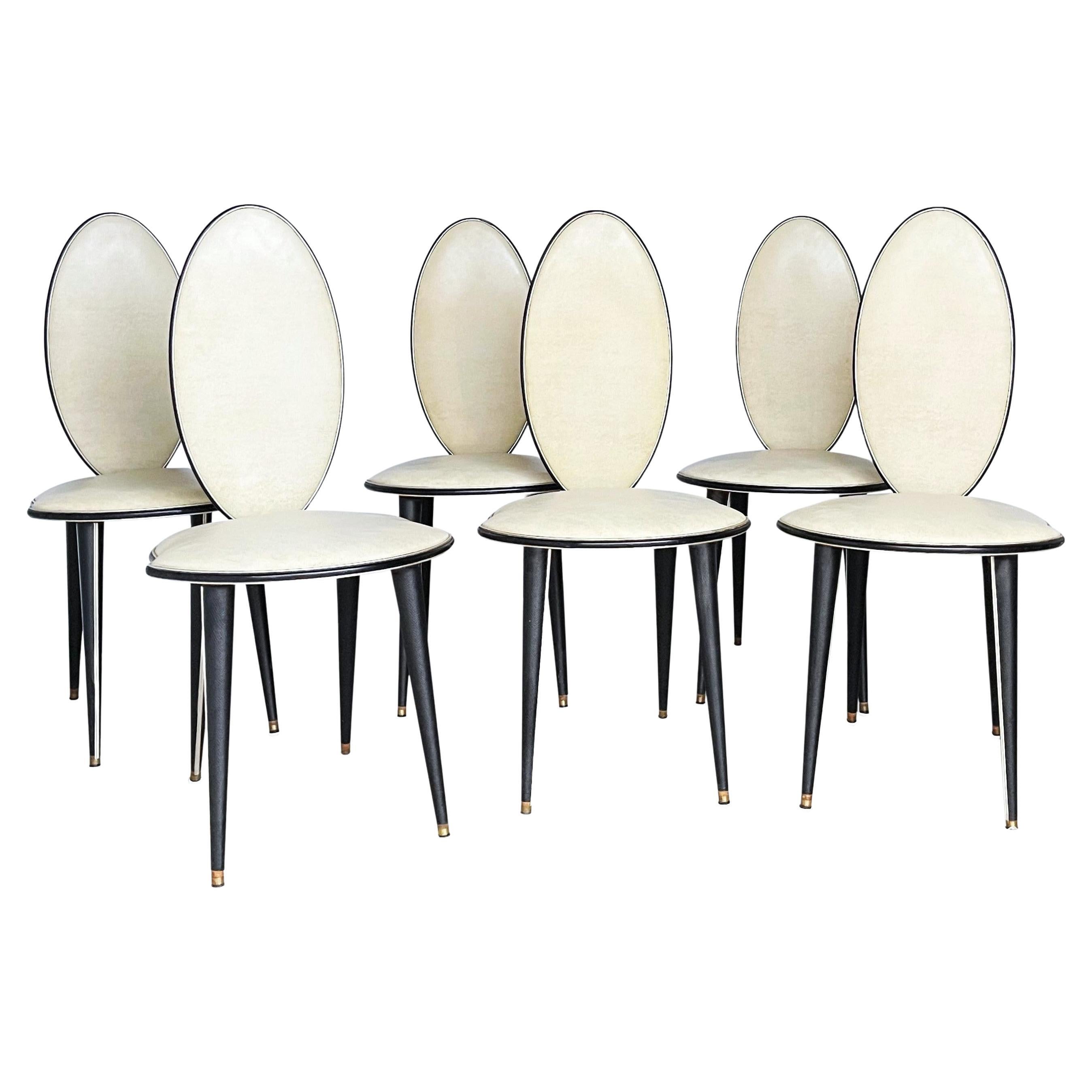 Italian Dining Chairs by Umberto Mascagni for Harrods London For Sale