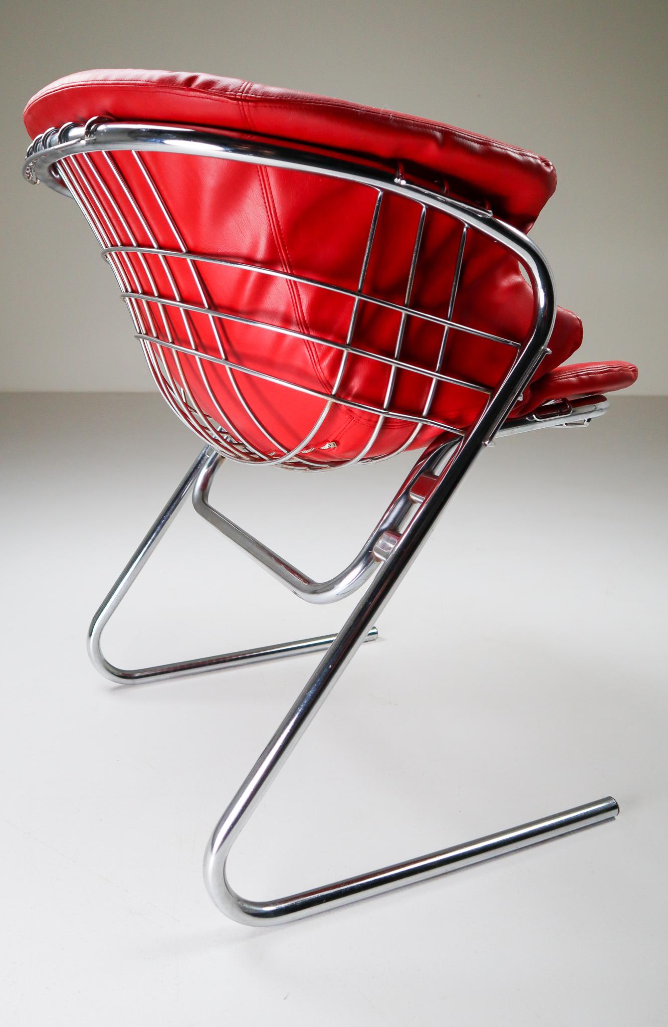 Italian Dining Chairs Designed by Gastone Rinaldi for RIMA, 1970s In Good Condition In Almelo, NL