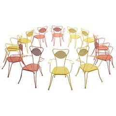 Italian Outdoor Dining Chairs in Colorful Lacquered Metal