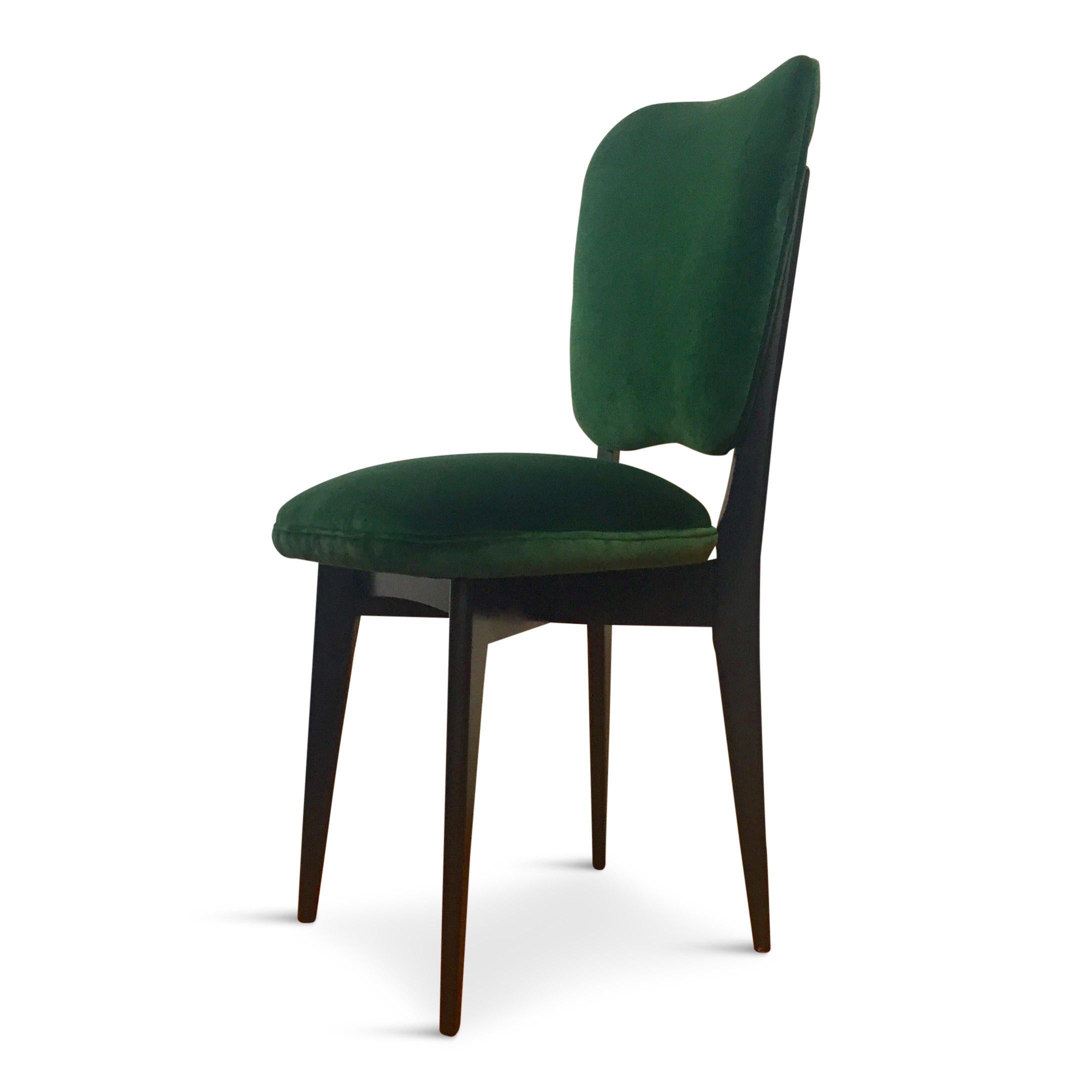 Italian Dining Chairs in the Style of Ico Parisi Set of Six Midcentury  1
