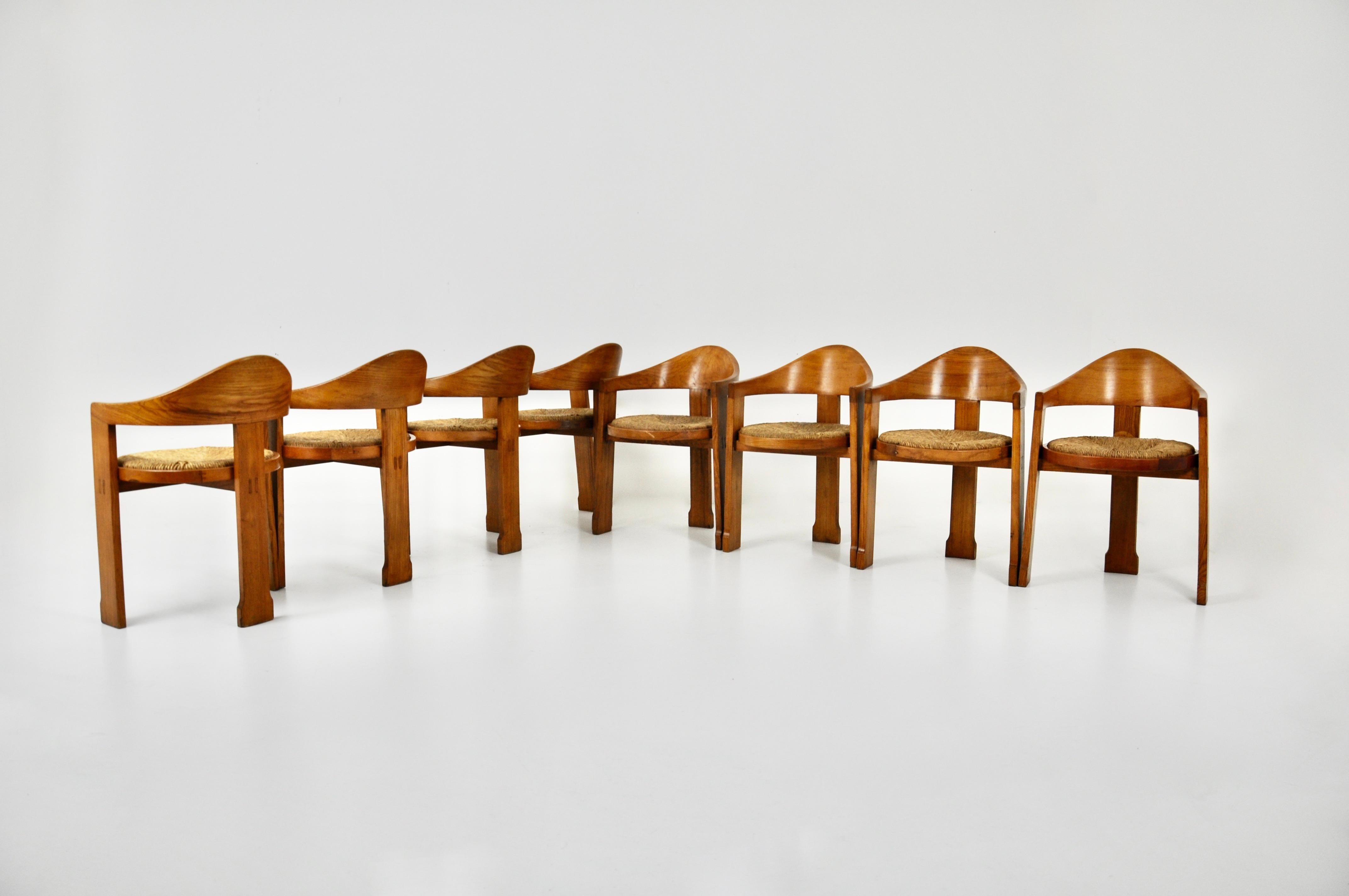 Mid-Century Modern Italian Dining Chairs, Set of 8, 1950s