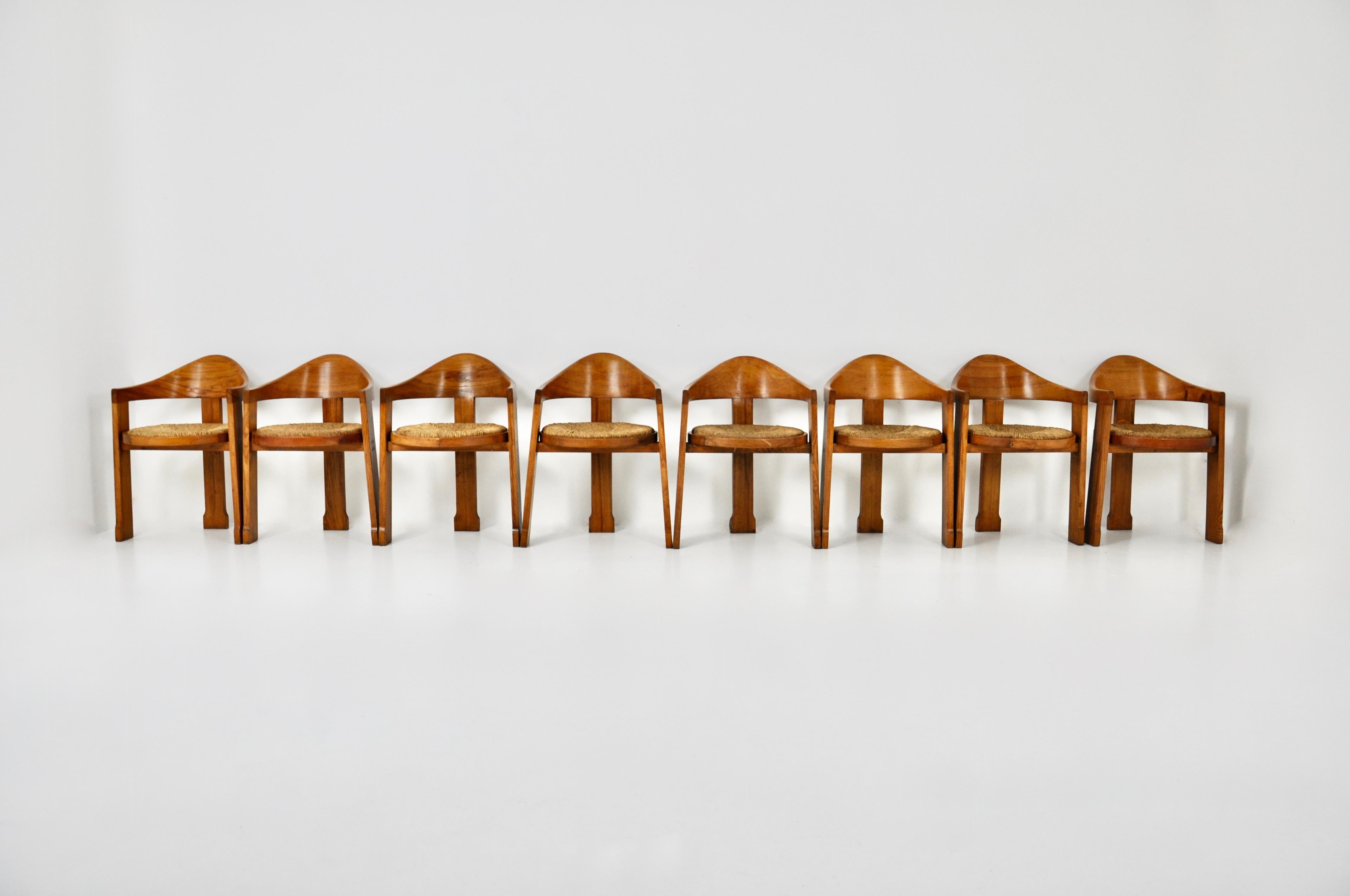 Mid-20th Century Italian Dining Chairs, Set of 8, 1950s