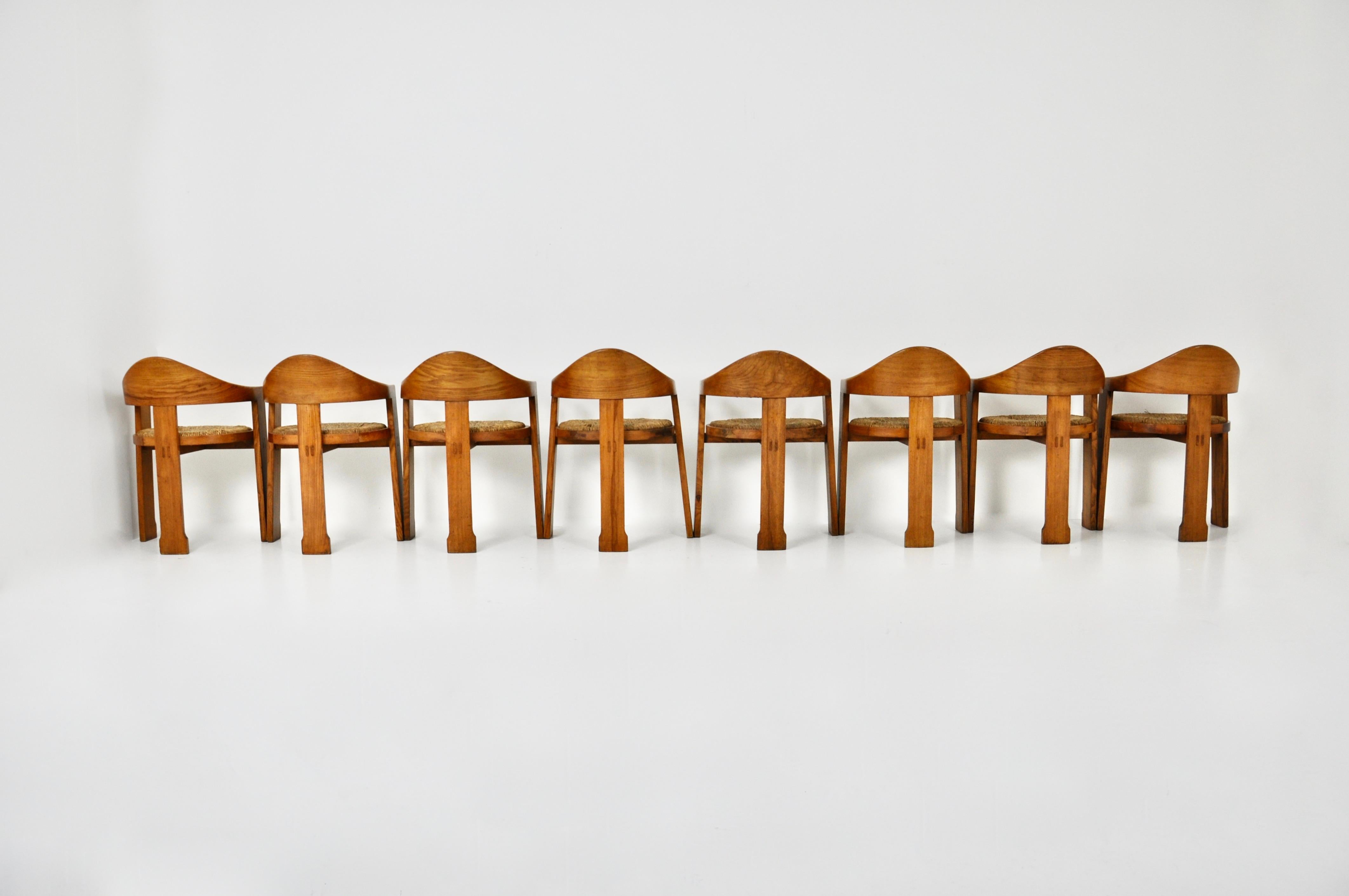 Italian Dining Chairs, Set of 8, 1950s 1