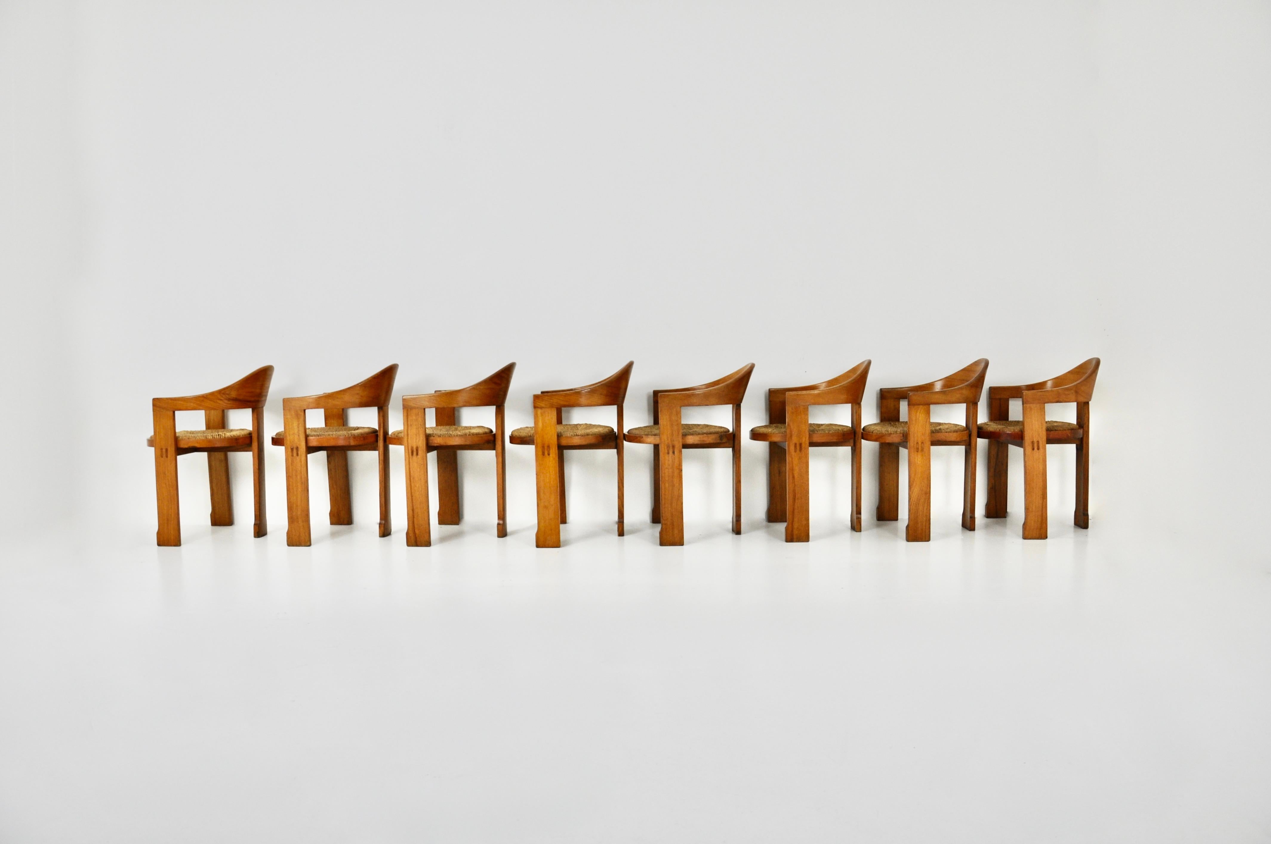 Italian Dining Chairs, Set of 8, 1950s 2