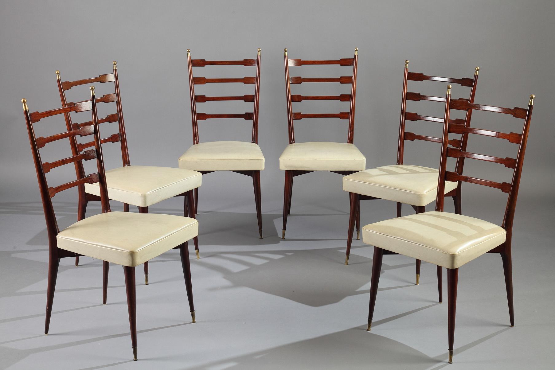 Italian Dining Set, Table and 6 Mahogany Chairs 2