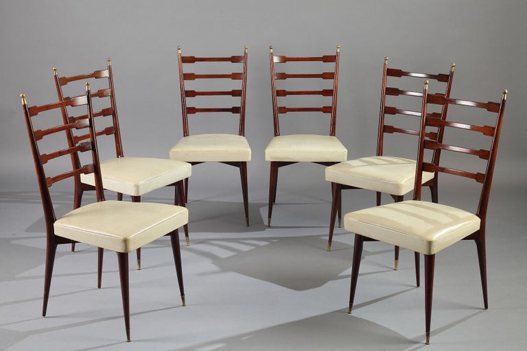 Italian Dining Set, Table and 6 Mahogany Chairs For Sale ...