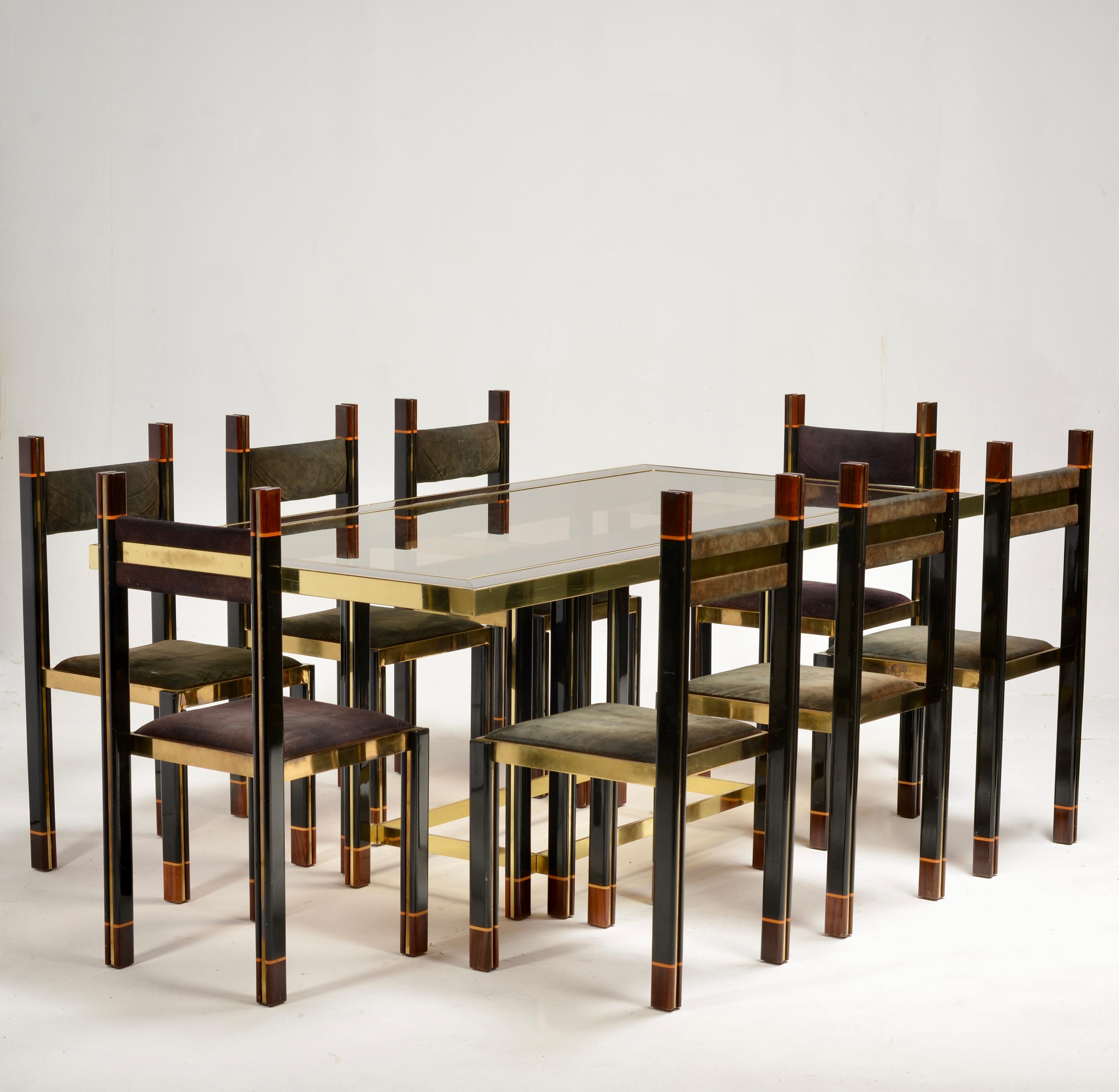 Italienische Esszimmergarnitur von Paolo Barracchia für Roman Deco, 1978 (Moderne der Mitte des Jahrhunderts) im Angebot