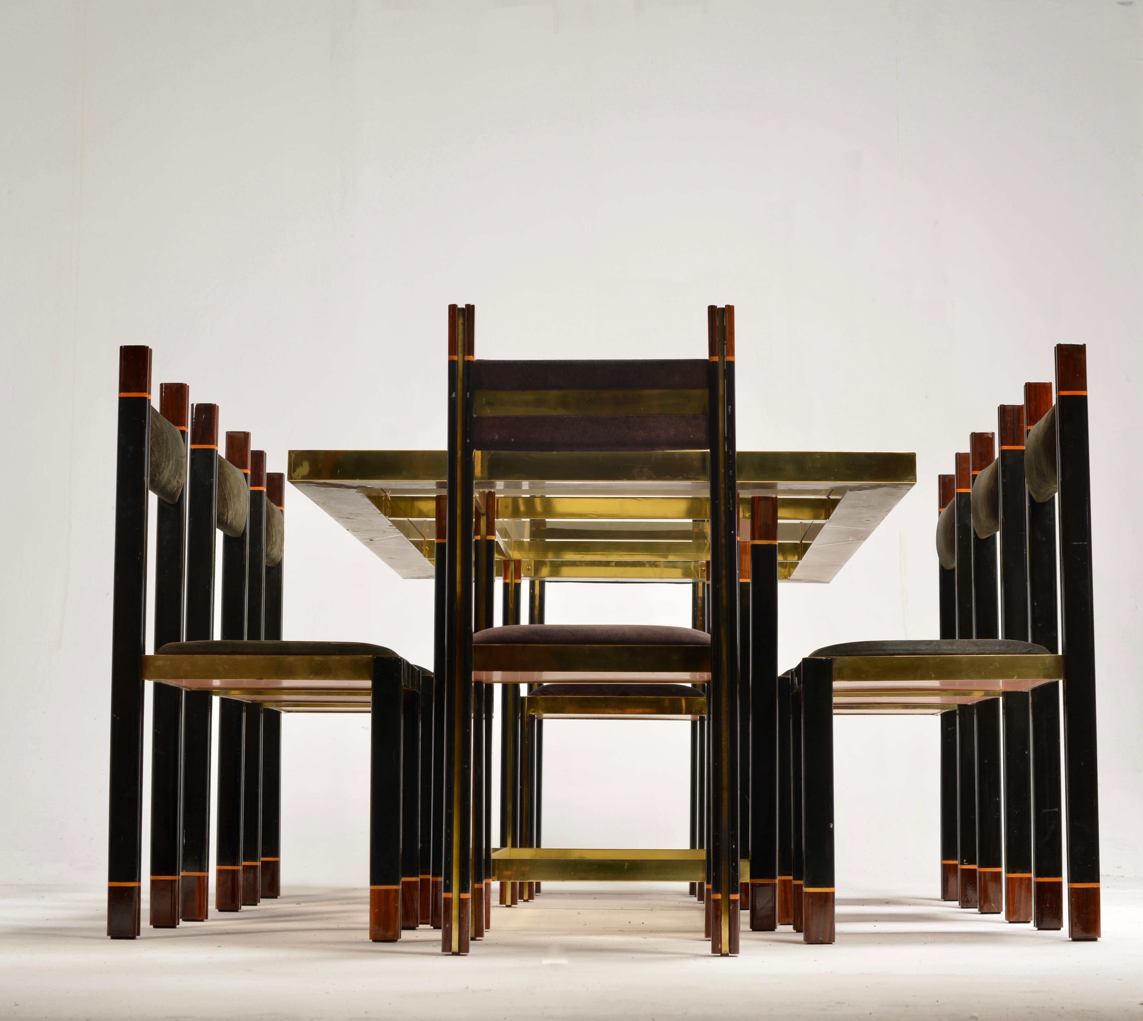 Italienische Esszimmergarnitur von Paolo Barracchia für Roman Deco, 1978 im Zustand „Gut“ im Angebot in Los Angeles, CA