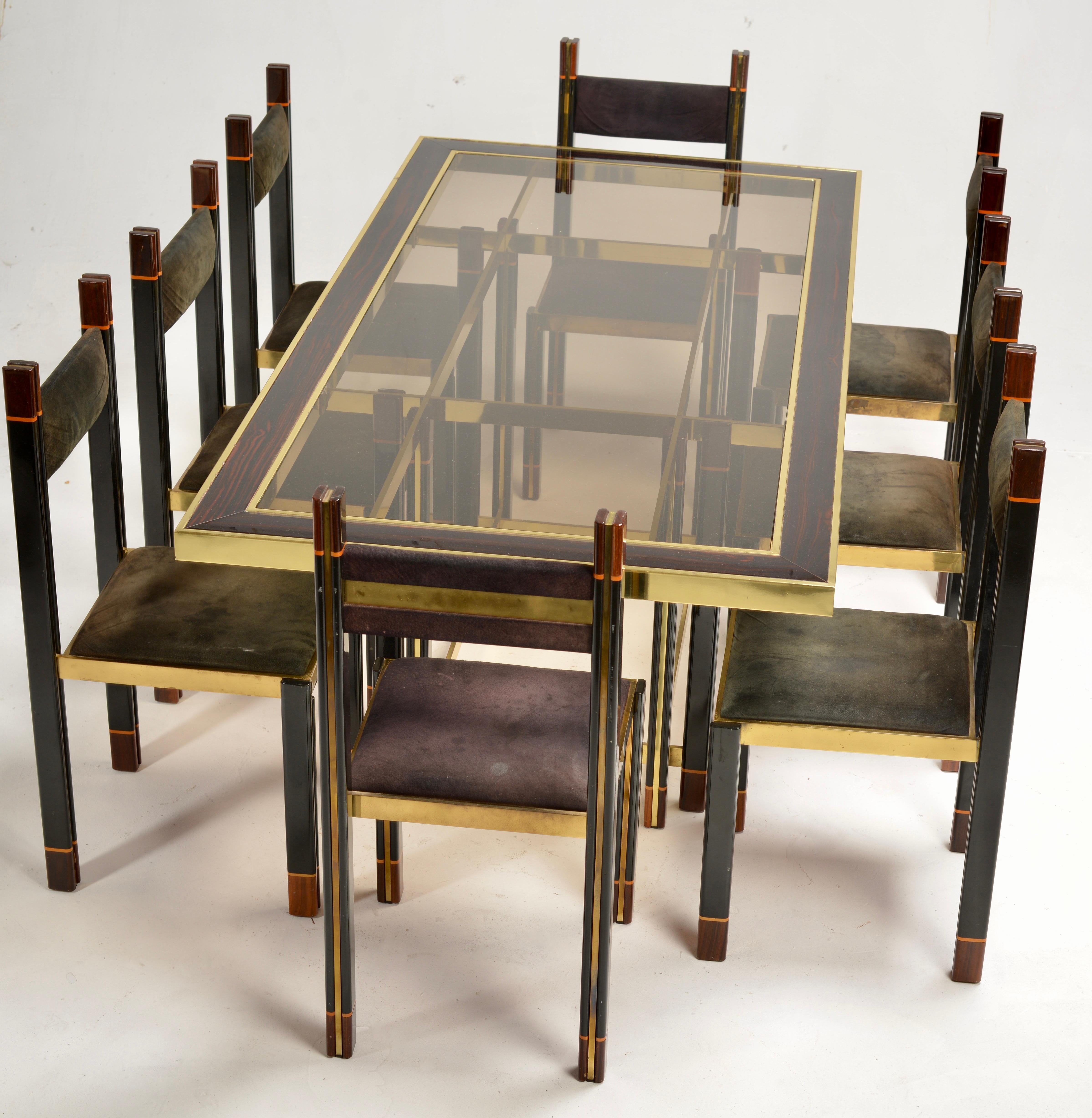 Italienische Esszimmergarnitur von Paolo Barracchia für Roman Deco, 1978 (20. Jahrhundert) im Angebot