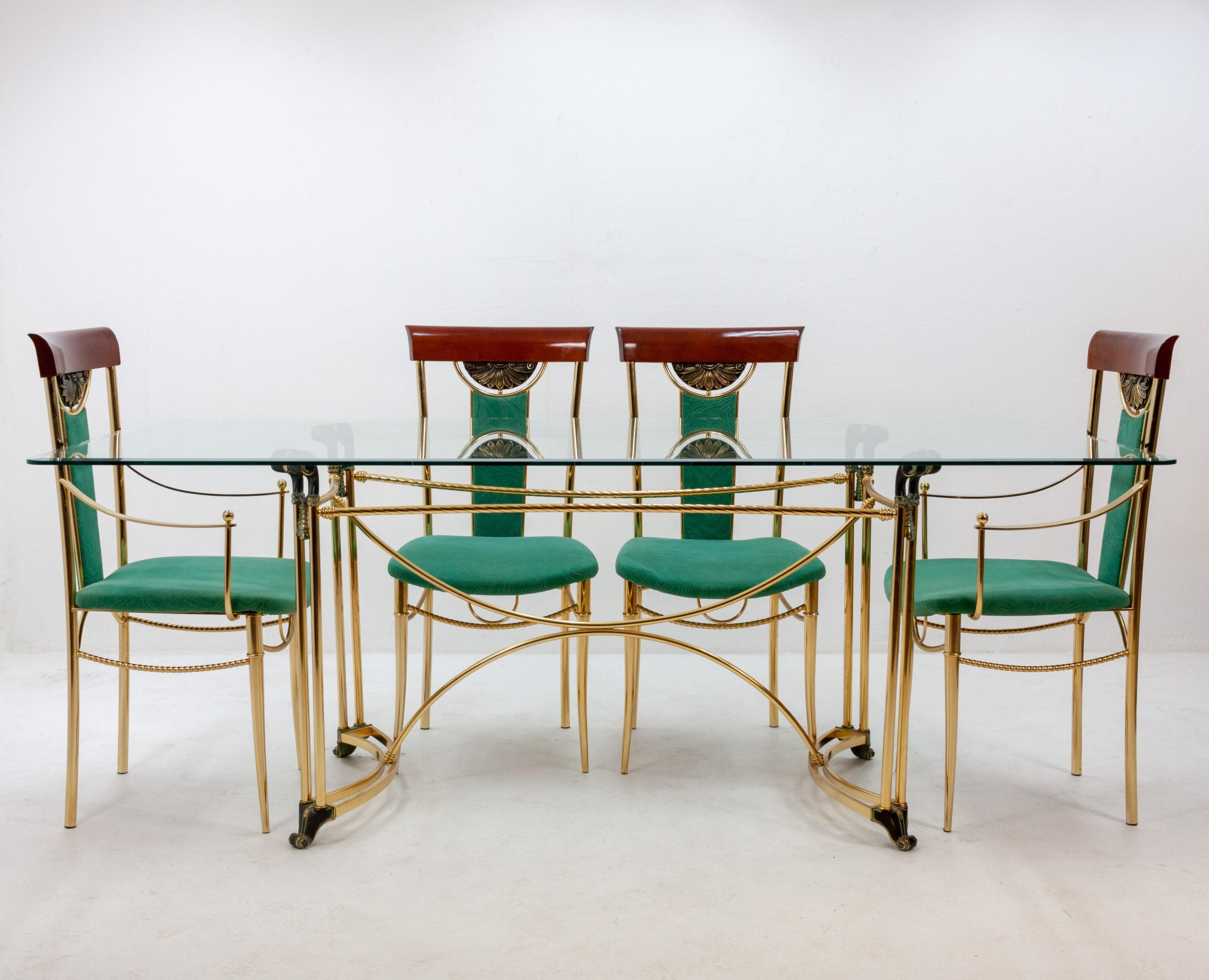 Late 20th Century Italian Dining Table and Chairs, 1980s