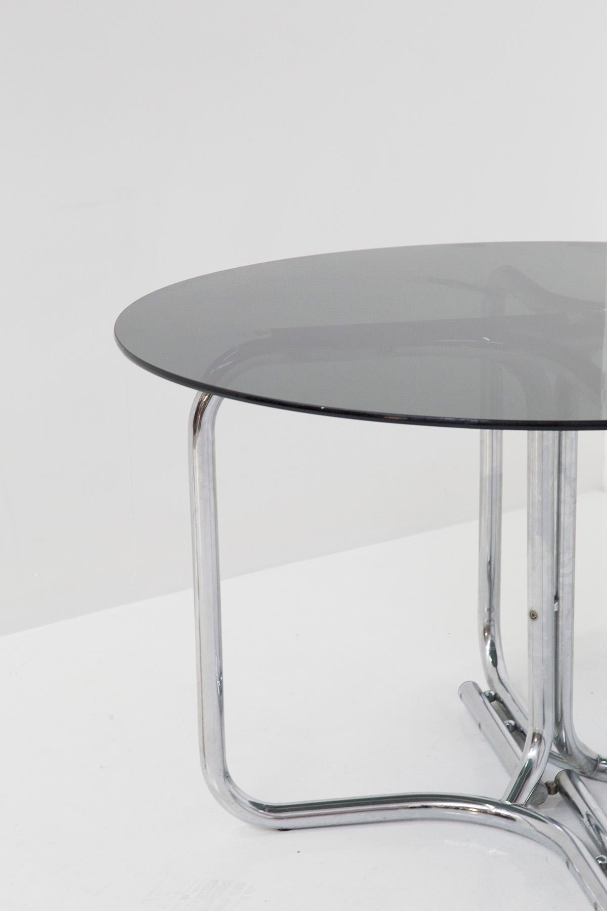 Late 20th Century Italian Dining Table by Giotto Stoppino in Dark Glass