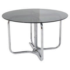 Italian Dining Table by Giotto Stoppino in Dark Glass