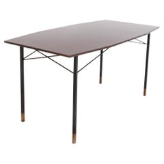 Italian Dining Table by RB Italia in Wood, Brass and Iron