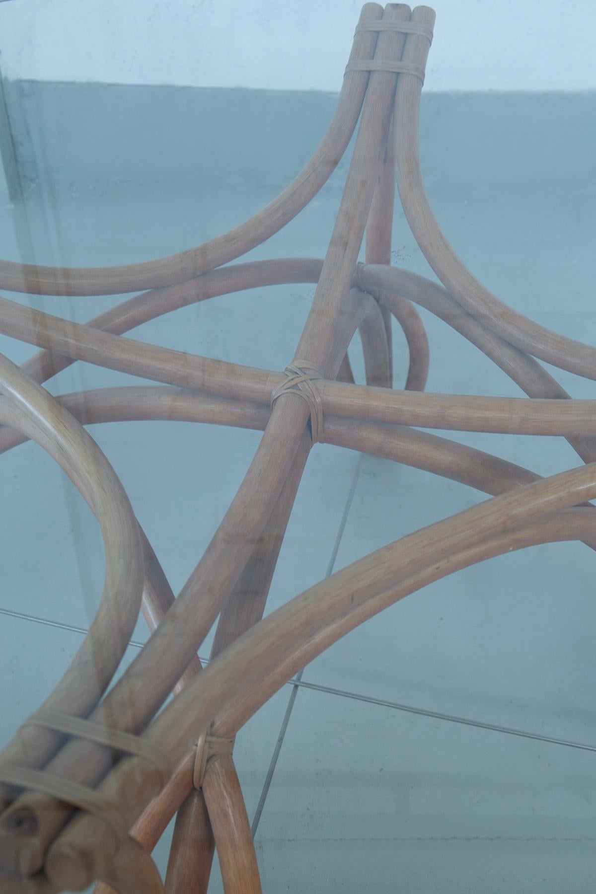 Italian Dining table by Vivai del Sud in bamboo and glass im Angebot 1