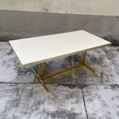 Italian Dining Table in Brass and Laminate by Mario Sabot, 1980s