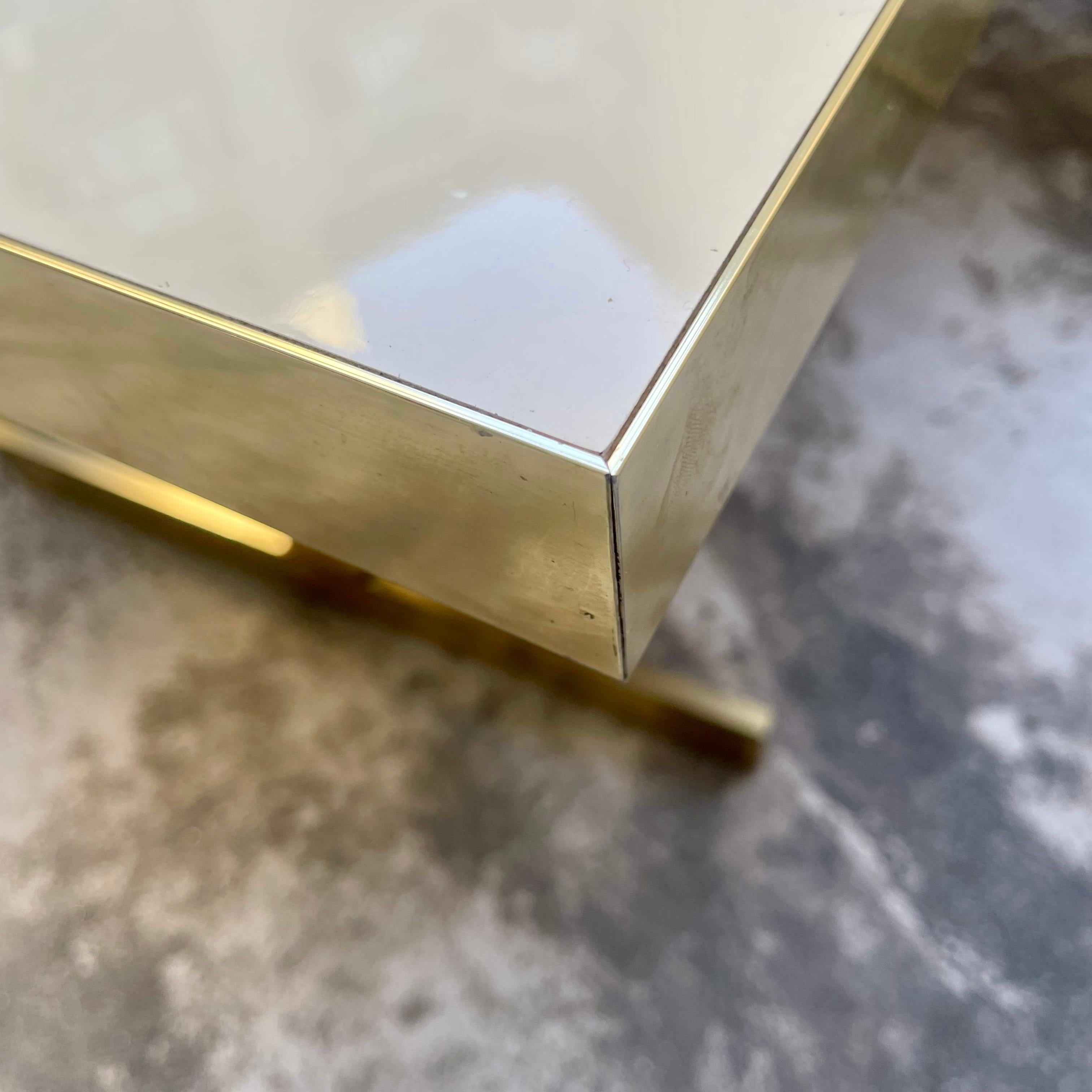 Italian Dining Table in Brass and Laminate by Mario Sabot, 1980s For Sale 2