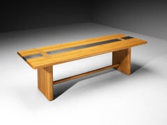 Italian Dining Table in Oak with Aluminum Inlays 250cm/98.43in.