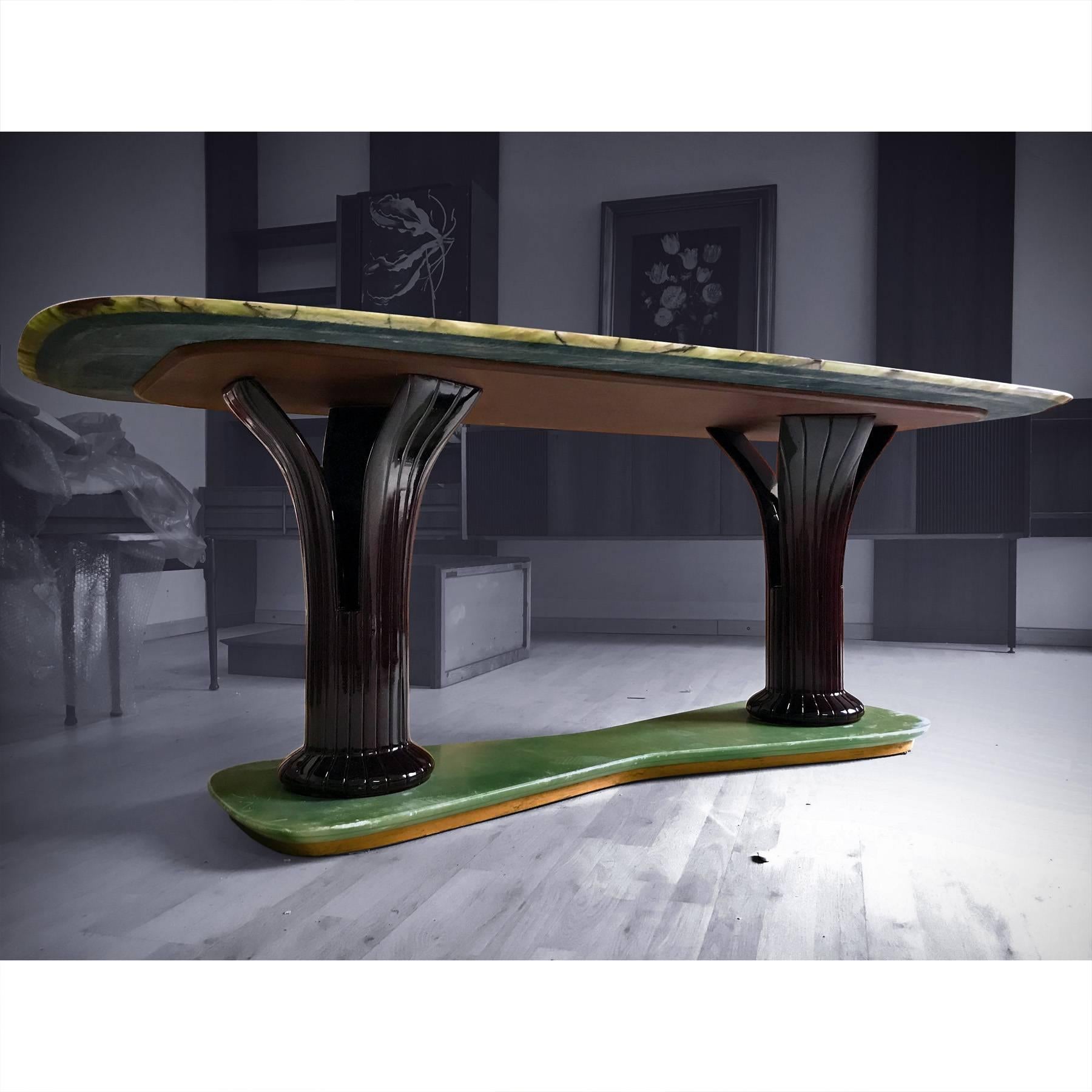 Mid-20th Century Italian Dining Table in Pakistan Onyx Marble by La Permanente Mobili Cantù, 1950