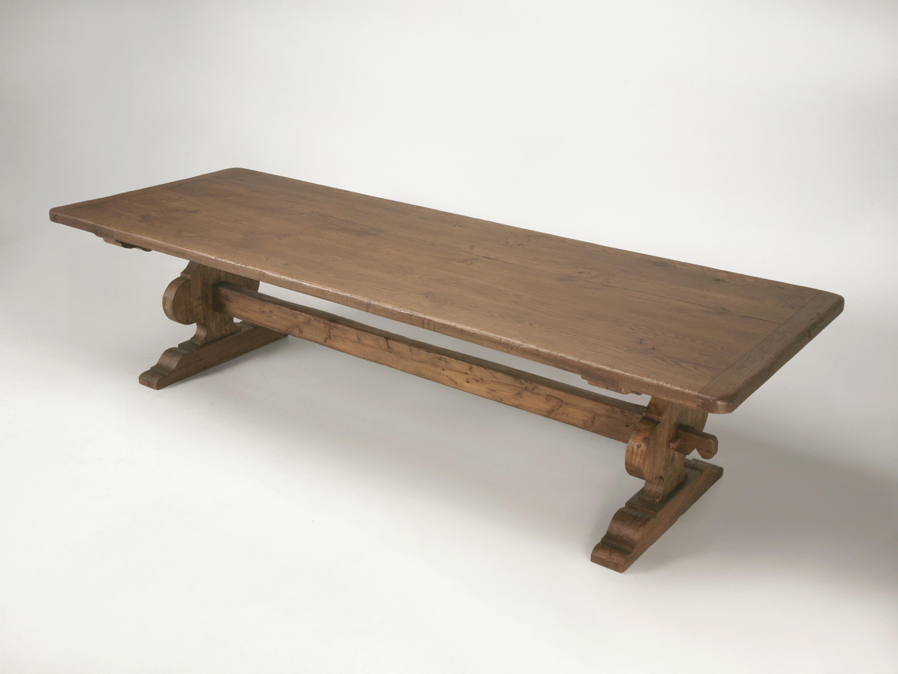 Table de salle à manger italienne en chêne récupéré, fabriquée à la main par Old Plank dans toutes les dimensions en vente 6