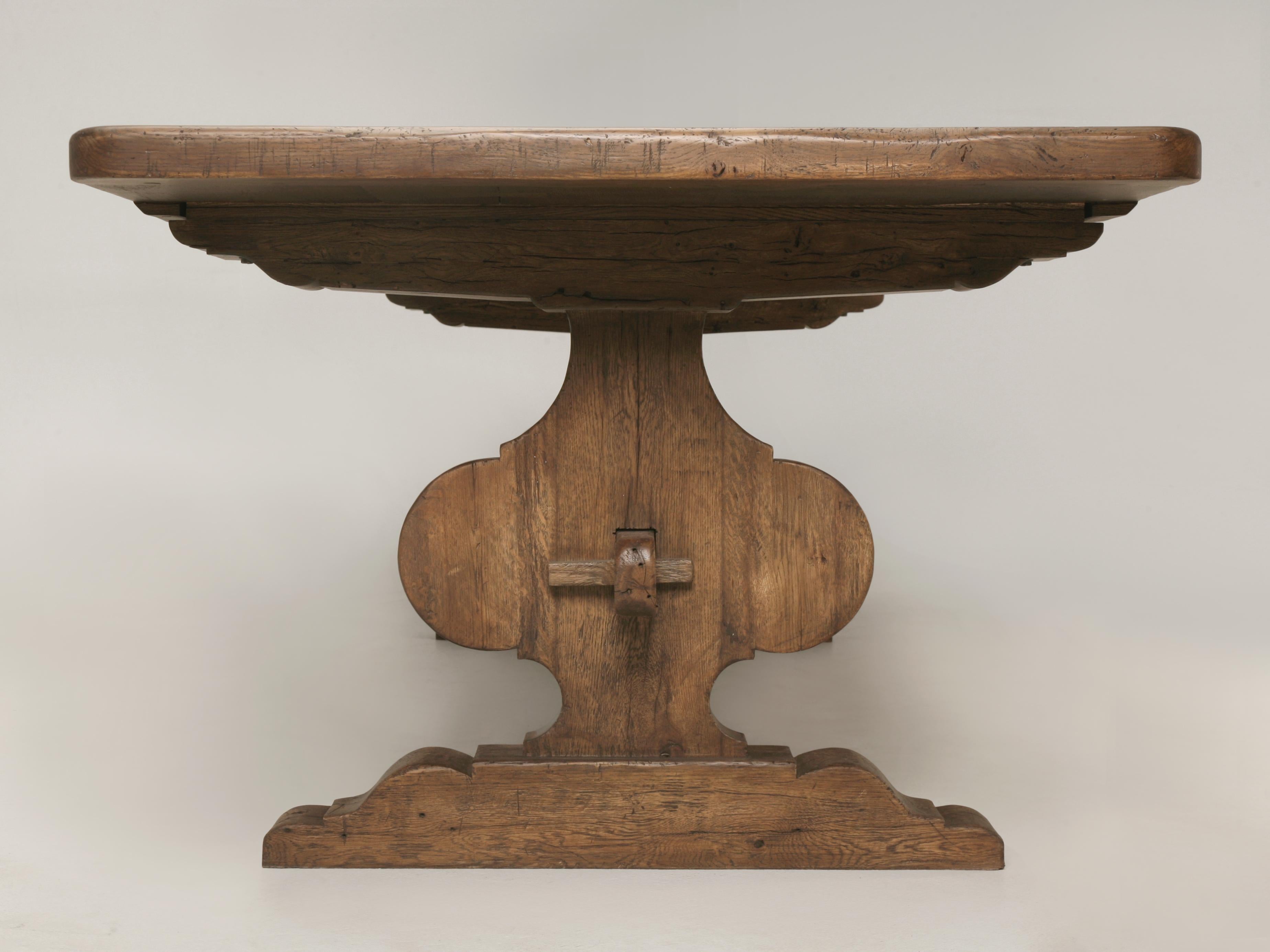 Chêne Table de salle à manger italienne en chêne récupéré, fabriquée à la main par Old Plank dans toutes les dimensions en vente