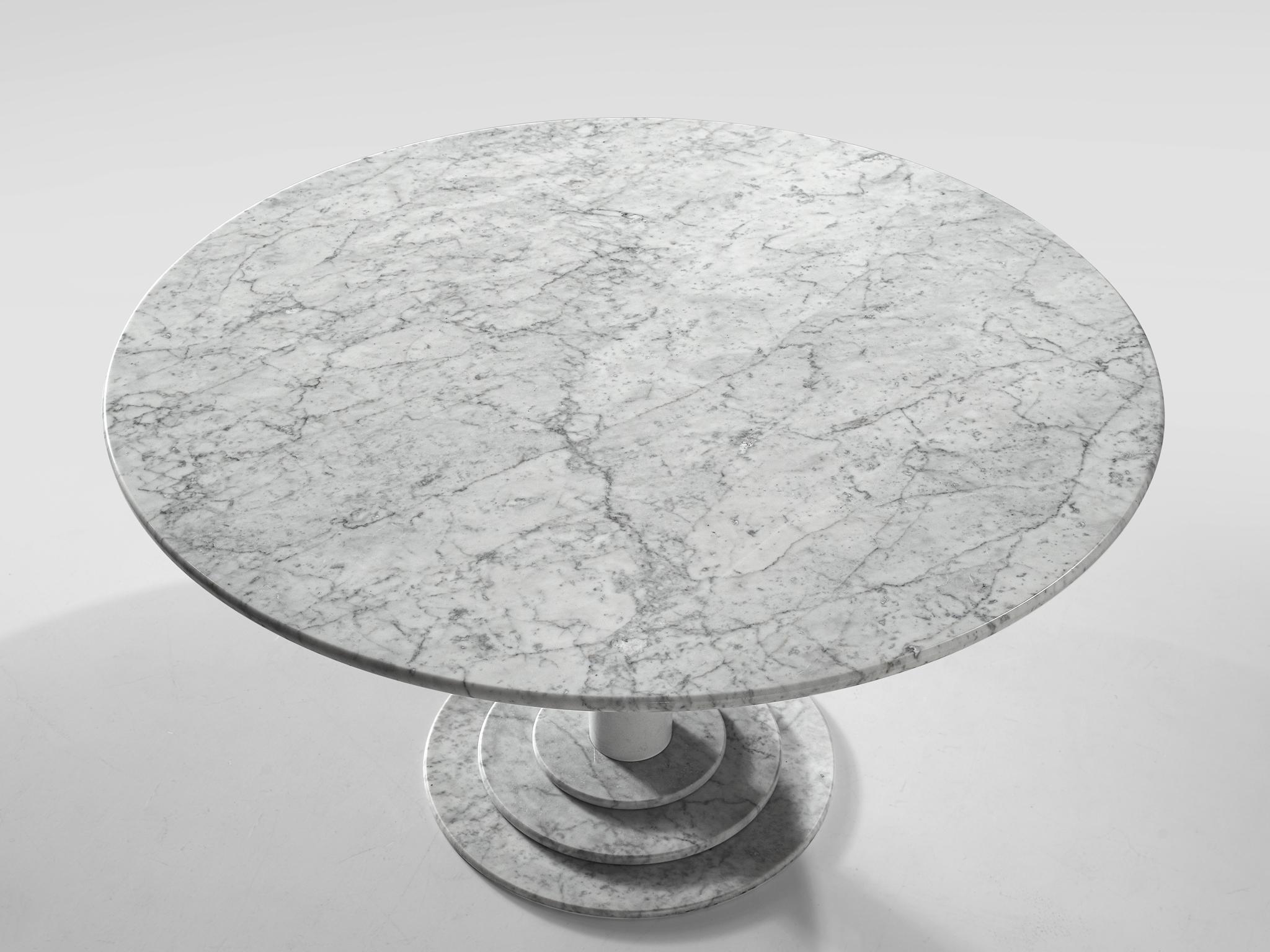 Late 20th Century Italian Dining Table in White Marble