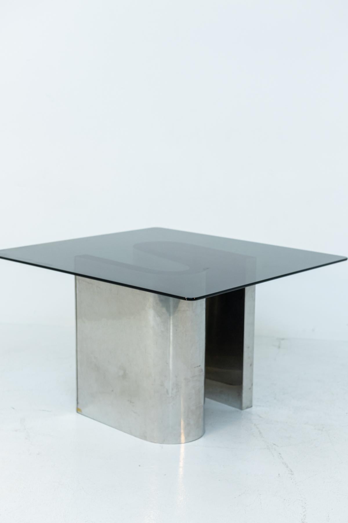 Italian Dining Table Space Age in Steel and Glass 3