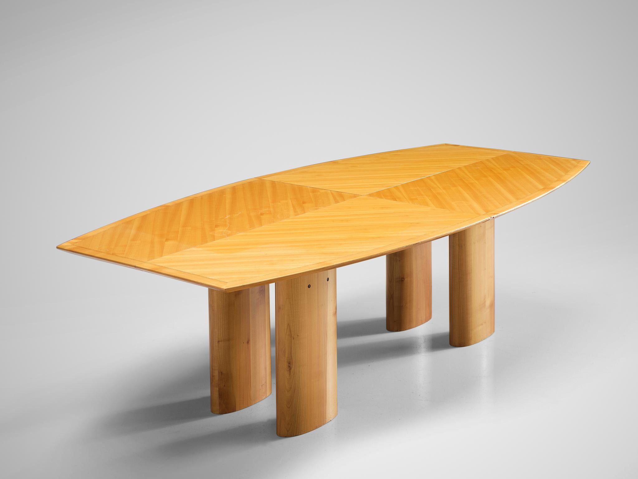 Mid-Century Modern Italian Dining Table with Boat Shaped Top