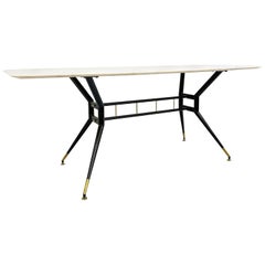 Italian Dining Table With Marble Top - 1950s