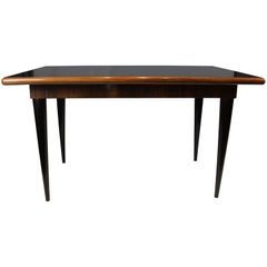 Italian Dining Table with Mirrored Black Glass, 1950s