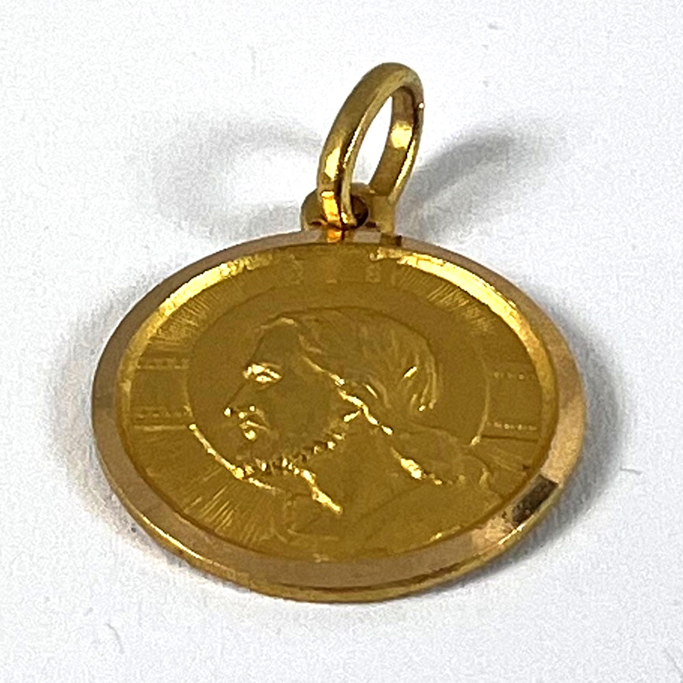 Ciondolo Charm in oro giallo 18 carati con Dio Ti Protegga in vendita 9