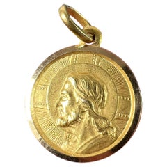 Colgante italiano Dio Ti Protegga Dios te proteja de oro amarillo de 18 quilates