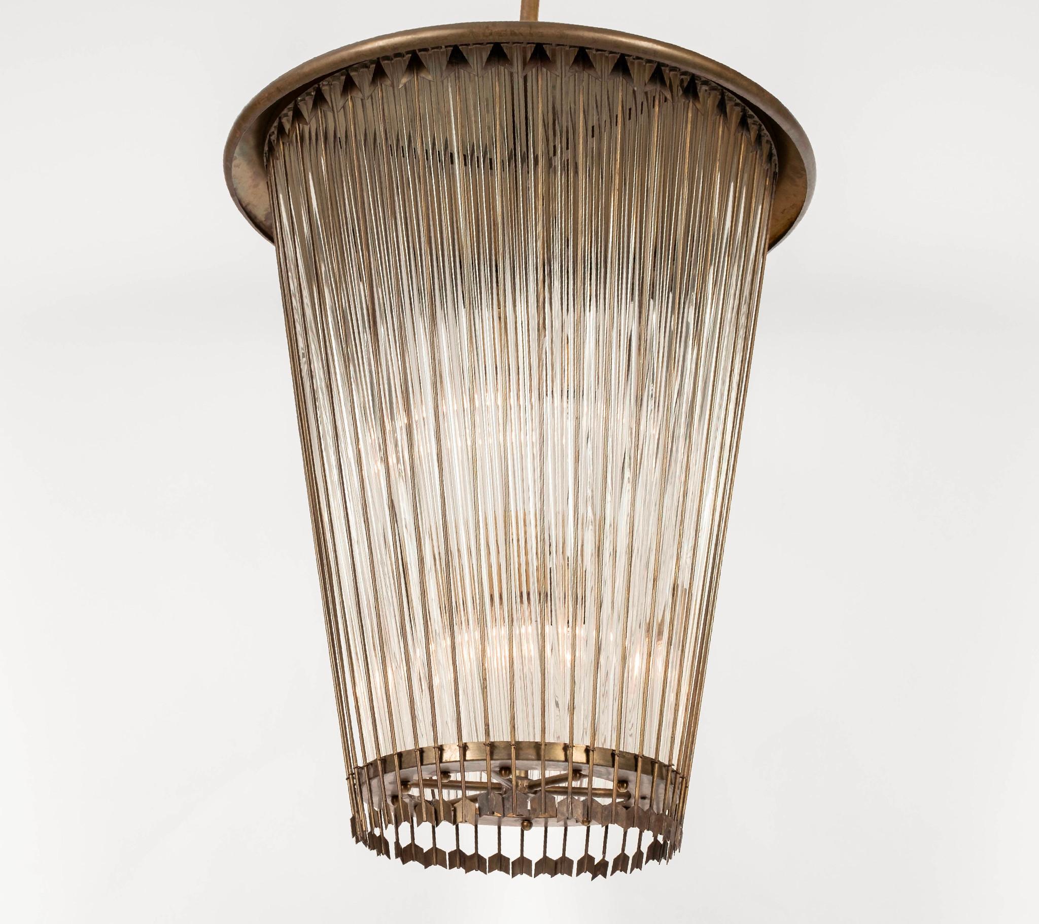 Italienische Messingglaslaterne im Directoire-Revival-Stil von Venini (20. Jahrhundert) im Angebot