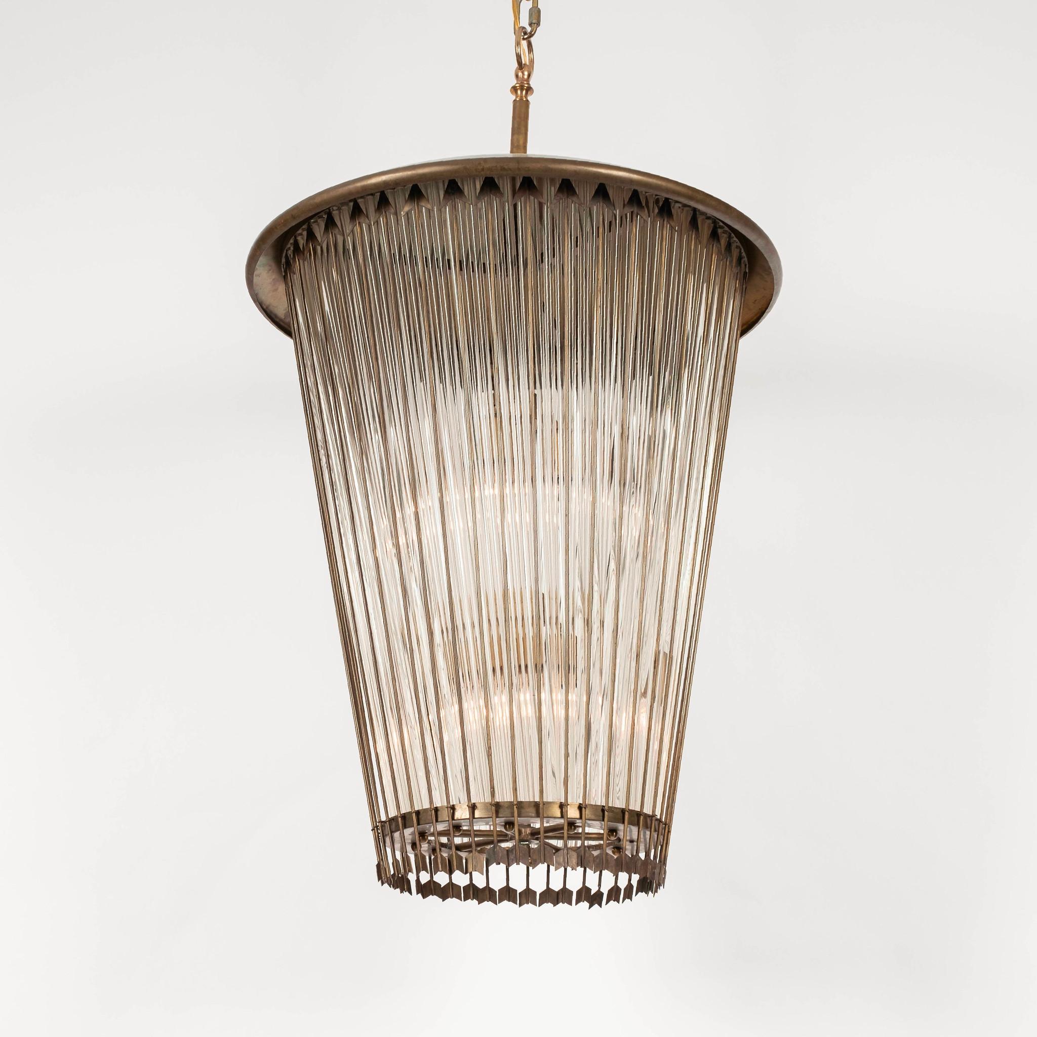 Italienische Messingglaslaterne im Directoire-Revival-Stil von Venini im Angebot 1