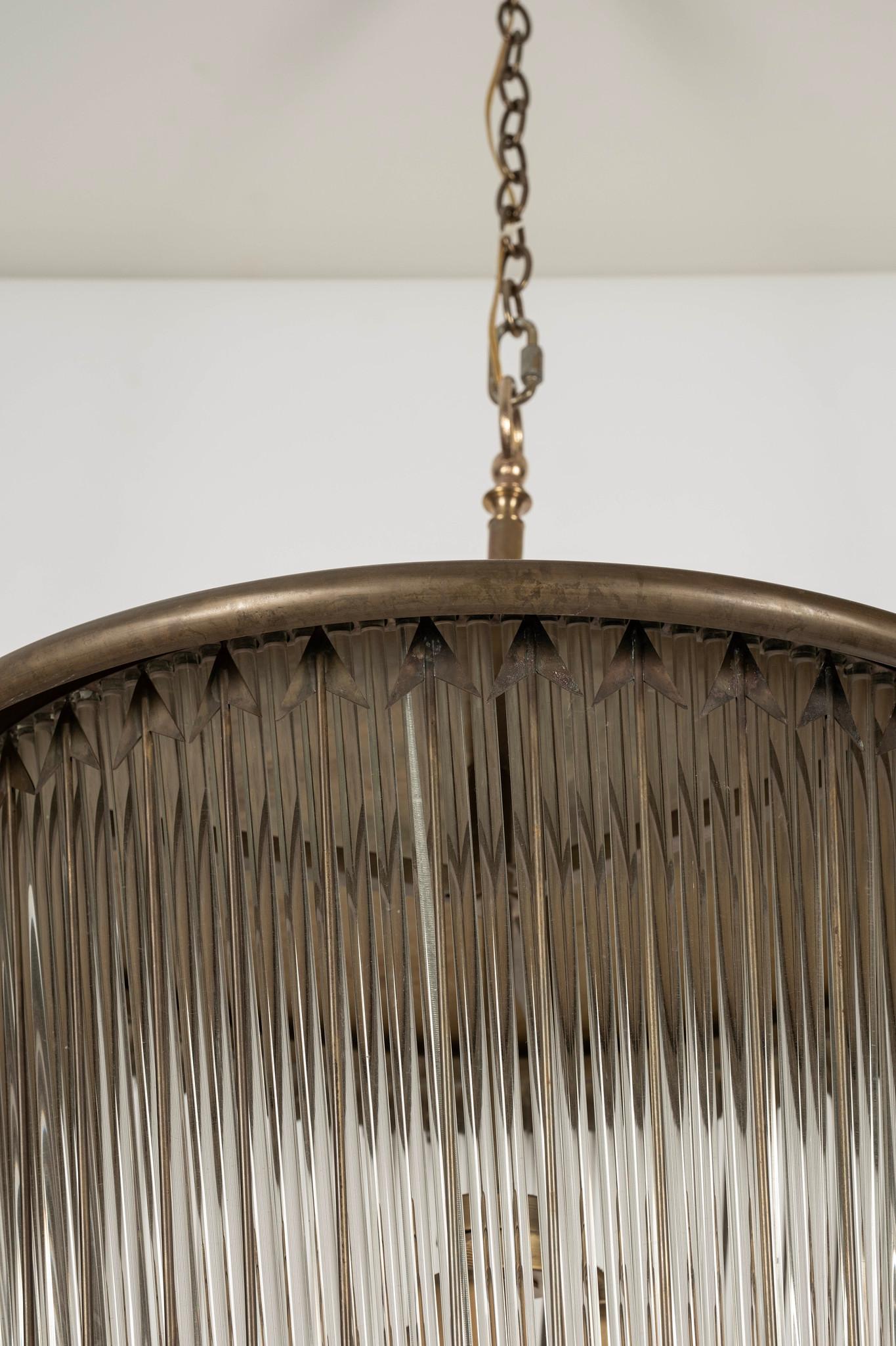 Italienische Messingglaslaterne im Directoire-Revival-Stil von Venini im Angebot 3