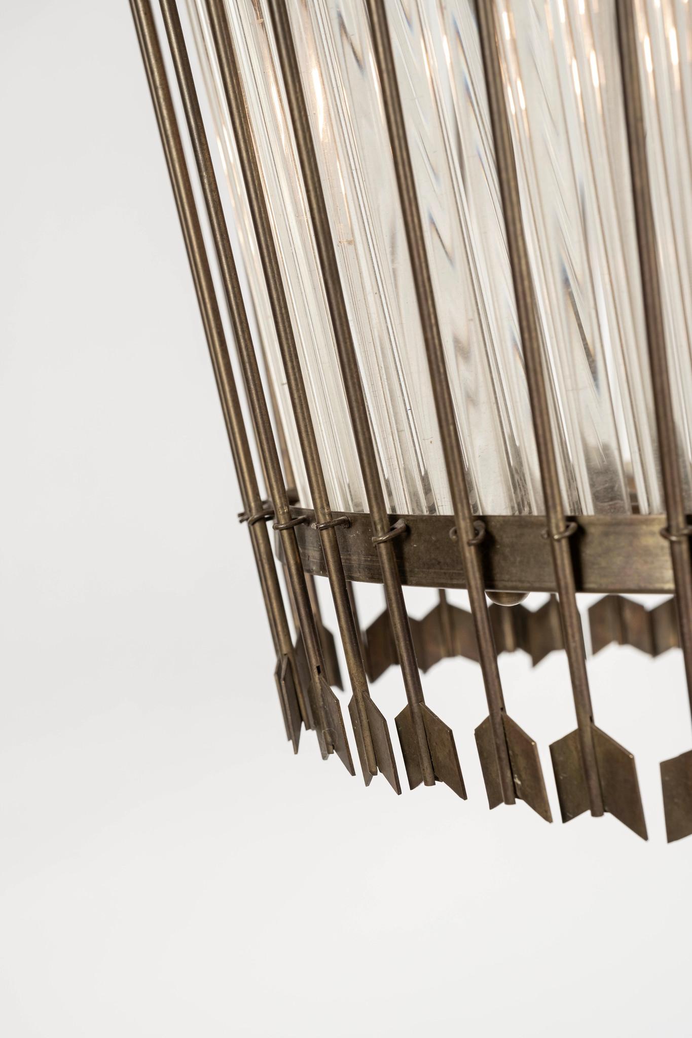 Italienische Messingglaslaterne im Directoire-Revival-Stil von Venini im Angebot 4