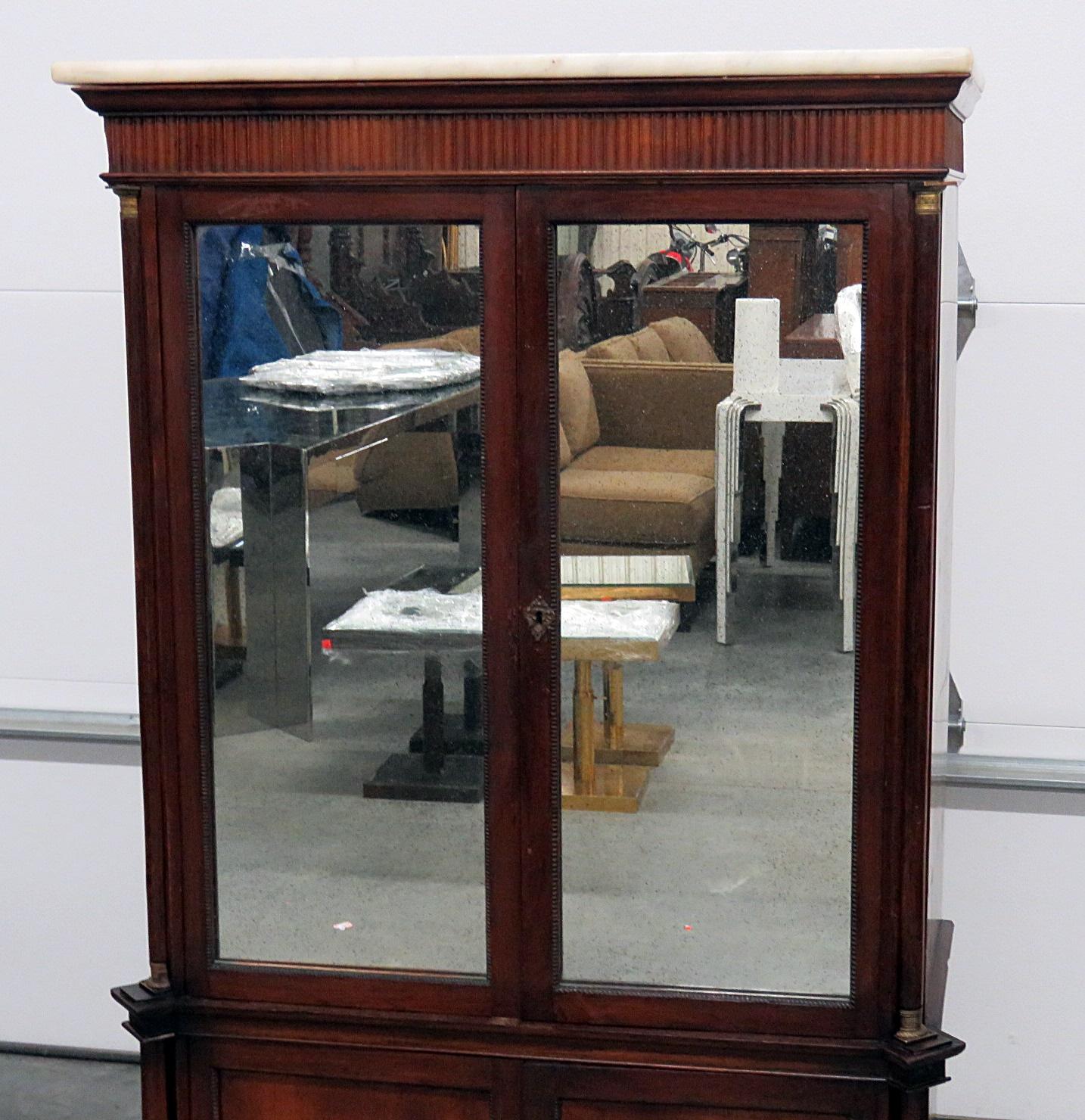 20th Century Italian Directoire Style Marble-Top Cabinet