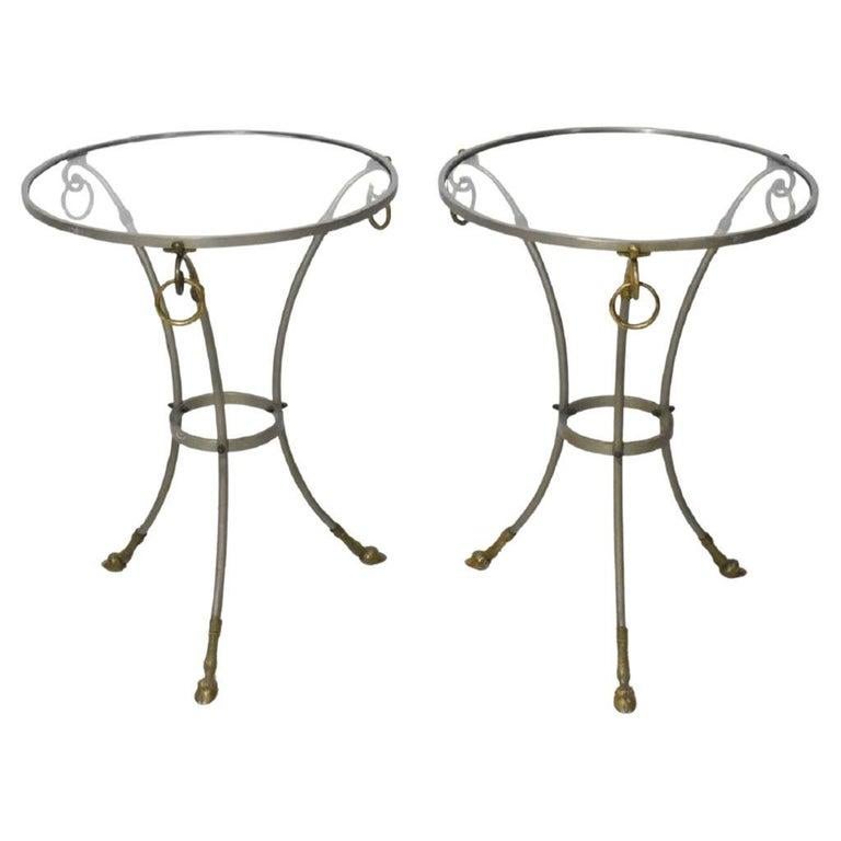 Italian Directoire Style Pair of Side Tables with Rams' Heads and Hoof Feet For Sale 2