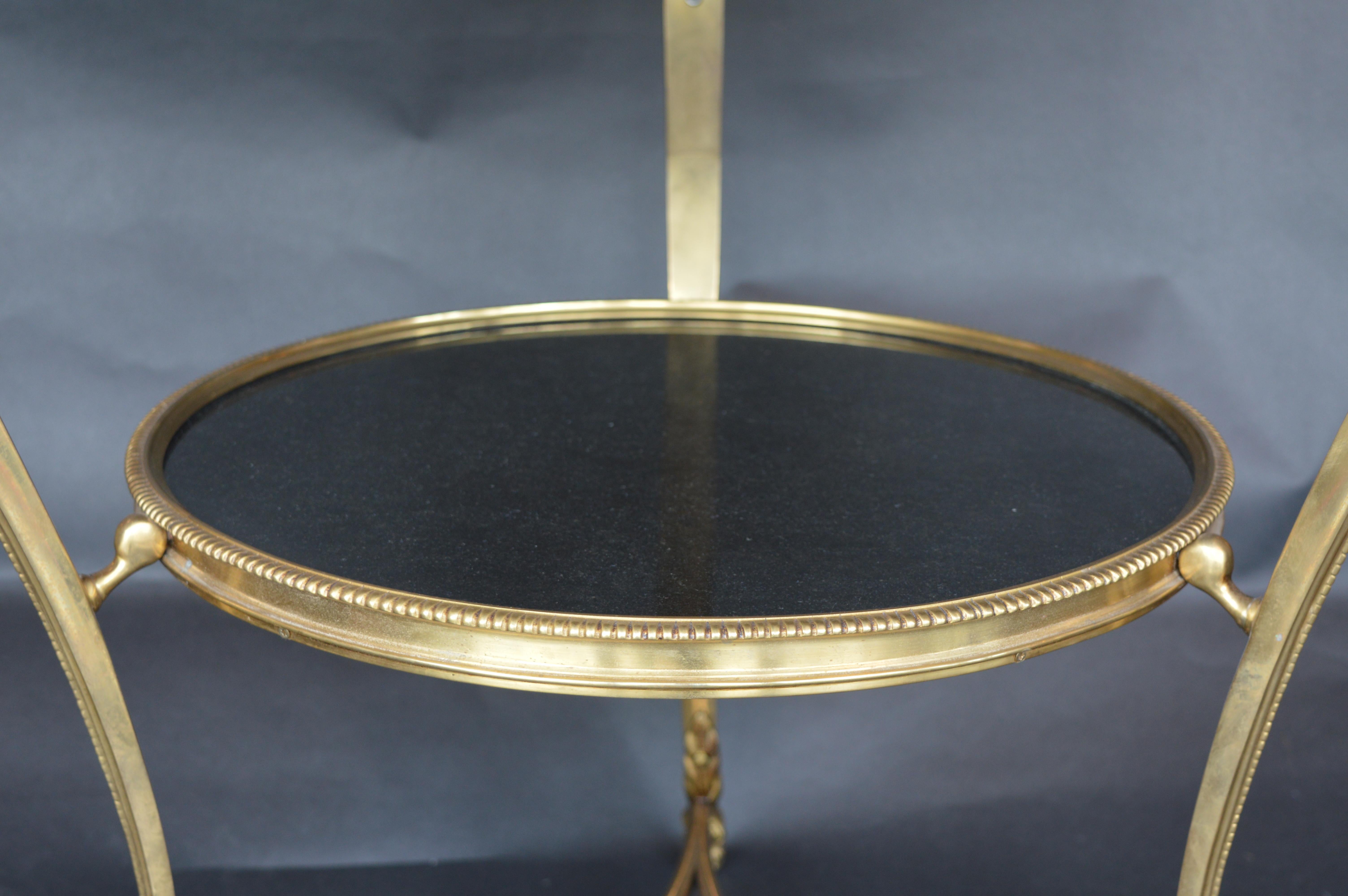 Italian Directorie Style Gilt Bronze Gueridon Table with Marble Top 1